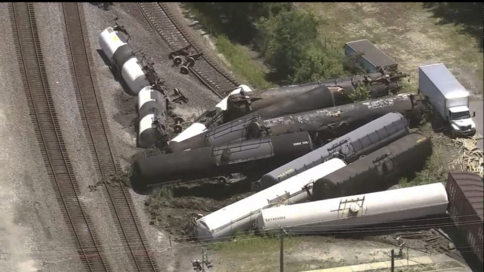 Freight Train Derails In Suburban Chicago