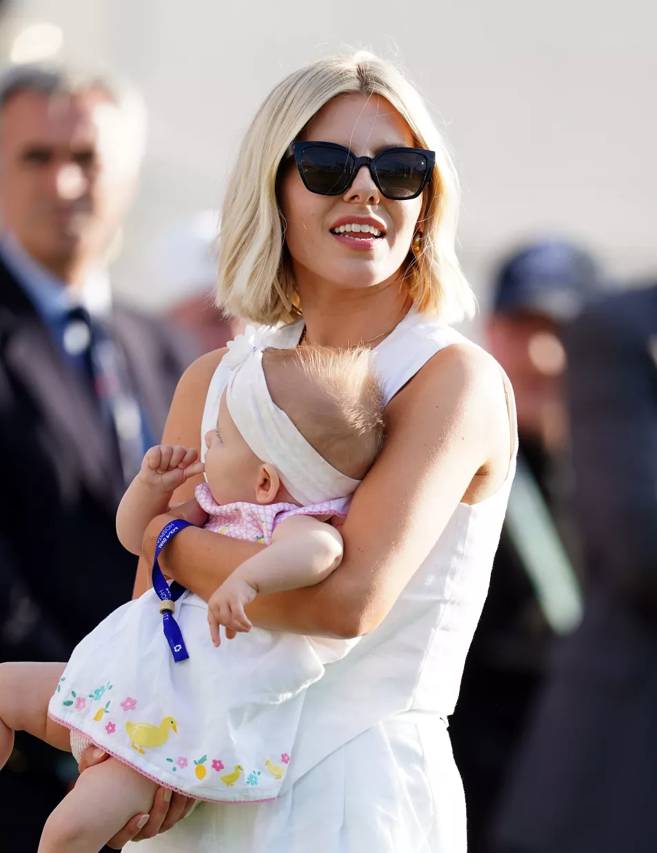 Mollie King with her daughter, Annabella (Mike Egerton/PA)